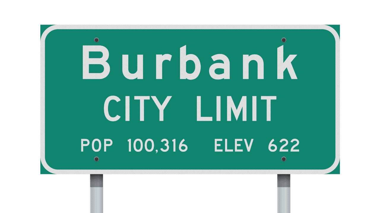 Burbank city limits sign
